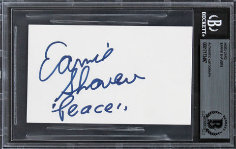 Earnie Shavers "Peace" Authentic Signed 3x5 Index Card Autographed BAS Slabbed