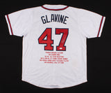 Tom Glavine Signed Atlanta Braves White Career Highlight Stat Jersey (JSA COA)