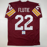 Autographed/Signed Doug Flutie Boston College Maroon Football Jersey Beckett COA