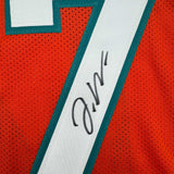 Framed Autographed/Signed Jaylen Waddle 35x39 Miami Orange Jersey JSA COA