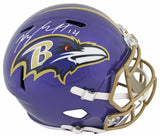 Ravens Kyle Hamilton Signed Flash Full Size Speed Rep Helmet w/ Case BAS Wit