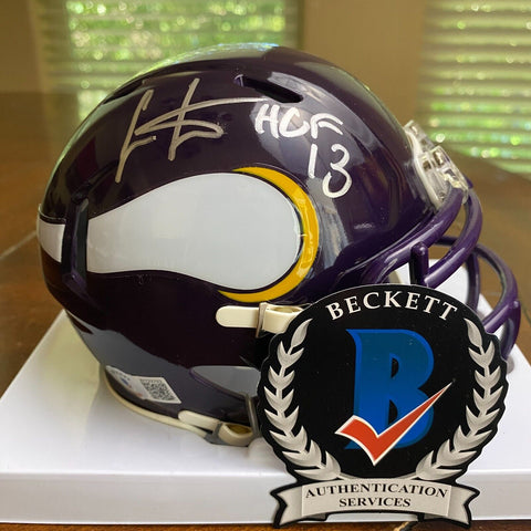 Cris Carter Autographed Signed Minnesota Vikings Mini Helmet W/ HOF 13 Beckett