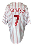 Trea Turner Philadelphia Signed White Pinstripe Baseball Jersey BAS ITP