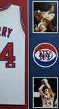 FRAMED NEW YORK NETS RICK BARRY AUTOGRAPHED SIGNED JERSEY JSA COA