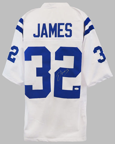 Edgerrin James (INDIANAPOLIS COLTS) Signed White Custom Football Jersey -JSA COA