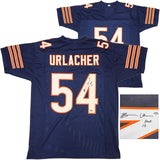 BEARS BRIAN URLACHER AUTOGRAPHED BLUE JERSEY "HOF 18" BECKETT WITNESS 230047