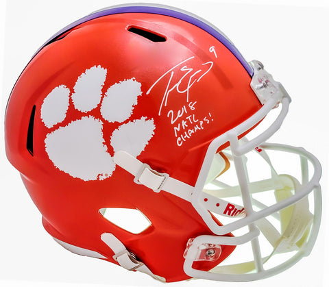 TRAVIS ETIENNE AUTOGRAPHED CLEMSON FULL SIZE HELMET NATL CHAMPS! BECKETT 205674