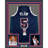 Framed Autographed/Signed Kelsey Plum 35x39 USA Olympics Blue Jersey JSA COA