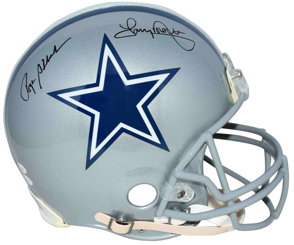 ROGER STAUBACH & TONY DORSETT SIGNED DALLAS COWBOYS AUTHENTIC PROLINE HELMET JSA