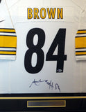 STEELERS ANTONIO BROWN AUTOGRAPHED FRAMED WHITE NIKE JERSEY BECKETT 130316