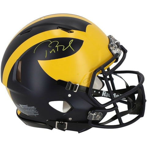 Tom Brady Autographed Michigan Wolverines Authentic Speed Helmet Fanatics