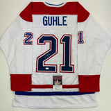 Autographed/Signed Kaiden Guhle Montreal White Hockey Jersey JSA COA