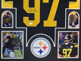 FRAMED PITTSBURGH STEELERS CAM HEYWARD AUTOGRAPHED SIGNED JERSEY BECKETT HOLO