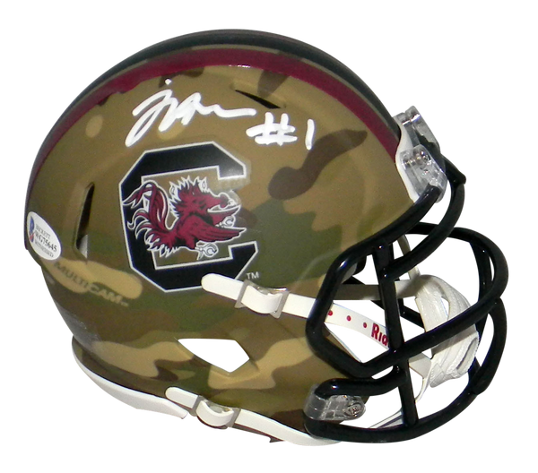 JAYCEE HORN SIGNED SOUTH CAROLINA GAMECOCKS CAMO SPEED MINI HELMET BECKETT