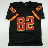 Autographed/Signed DANTE HALL Kansas City Black Football Jersey JSA COA Auto