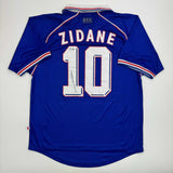 Autographed/Signed Zinedine Zidane France French National Team Blue Jersey BAS C