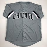 Autographed/Signed FRANK THOMAS Chicago Grey Baseball Jersey JSA COA Auto