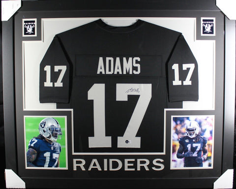 DAVANTE ADAMS (Raiders black SKYLINE) Signed Autographed Framed Jersey Beckett