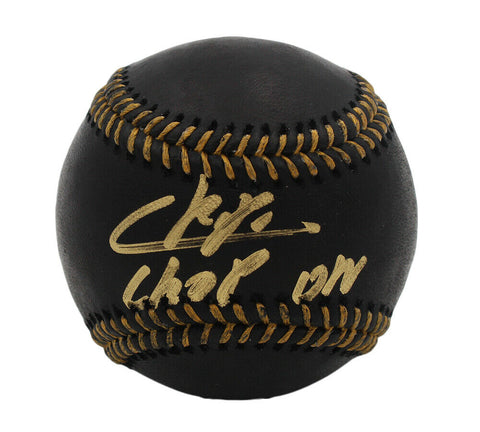 Cristian Pache Signed Atlanta Braves Rawlings OML Black MLB Baseball w- Chop On