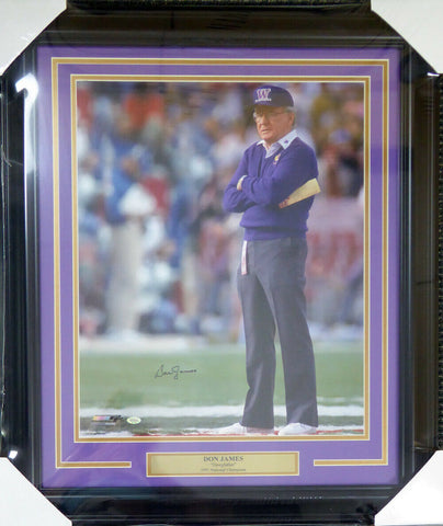 DON JAMES AUTOGRAPHED SIGNED FRAMED 16X20 PHOTO WASHINGTON MCS HOLO 123750