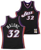 Jazz Karl Malone Signed 1998-99 Black Mitchell & Ness Swingman Jersey BAS Wit