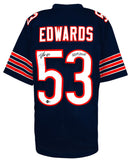 T.J. (TJ) Edwards Signed Navy Custom Football Jersey w/Bear Down -(Beckett HOLO)