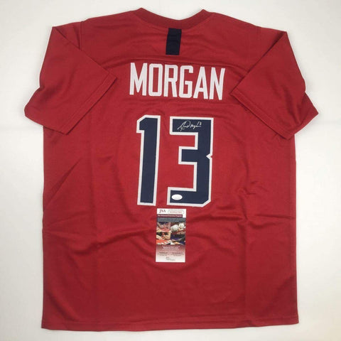 Autographed/Signed Alex Morgan Red Soccer Team USA World Cup Jersey JSA COA