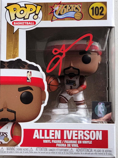 Allen Iverson Autographed Philadelphia 76ers Funko Pop Beckett Witnessed