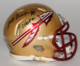 Fred Biletnikoff Signed Florida State Seminoles Mini-Helmet Inscribed "CHOF 91"