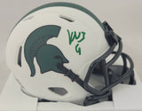 KENNETH WALKER III SIGNED MICHIGAN STATE SPARTANS LUNAR SPEED MINI HELMET