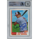 Cal Ripken Jr Autographed 1982 Topps Traded 98T Grade 10 Auto Card Beckett 47700