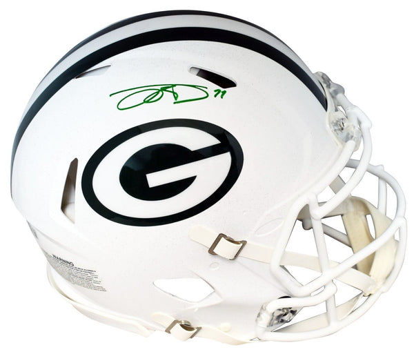 JAYDEN REED SIGNED GREEN BAY PACKERS 2024 WHITE AUTHENTIC SPEED HELMET BECKETT