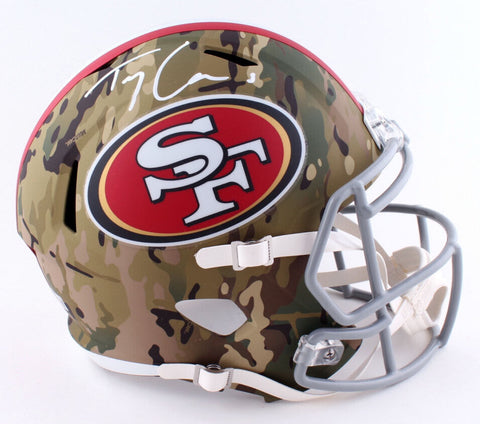 TREY LANCE SIGNED SAN FRANCISCO 49ERS CAMO FULL SIZE SPEED HELMET BECKETT