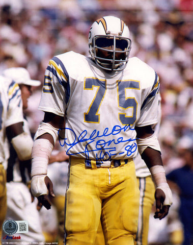 Deacon Jones Autographed San Diego Chargers 8x10 Photo HOF BAS 47759