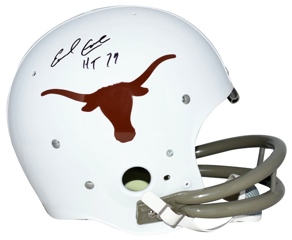 EARL CAMPBELL SIGNED TEXAS LONGHORNS FULL SIZE THROWBACK TK HELMET JSA W/ HT 77