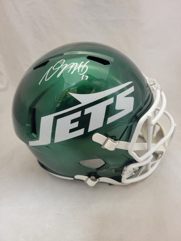 DAVANTE ADAMS SIGNED NEW YORK JETS F/S SPEED REPLICA HELMET BECKETT QR