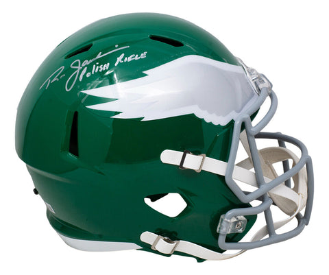 Ron Jaworski Signed Eagles Full Size Speed Replica Throwback Helmet Insc BAS