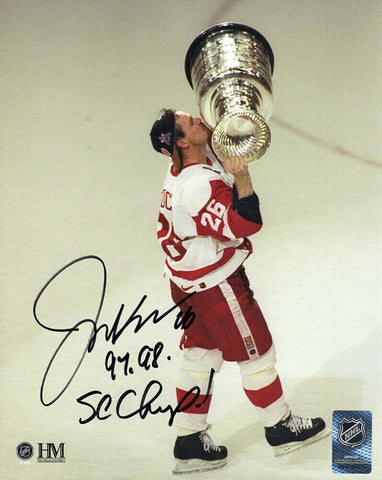 Joe Kocur Signed Red Wings Stanley Cup 8x10 Photo w/SC Champ - (SCHWARTZ COA)