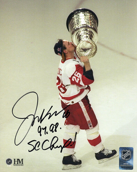 Joe Kocur Signed Red Wings Stanley Cup 8x10 Photo w/SC Champ - (SCHWARTZ COA)