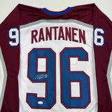 Autographed/Signed Mikko Rantanen Colorado White Hockey Jersey JSA COA