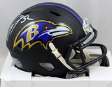 Ray Lewis Signed Baltimore Ravens Flat Black Mini Helmet - Beckett W Auth *Short