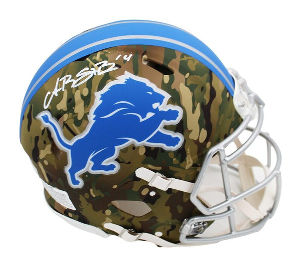 Amon-Ra St. Brown Signed Detroit Lions Speed Authentic Camo NFL Helmet