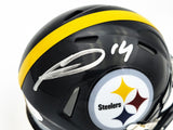 GEORGE PICKENS AUTOGRAPHED SIGNED STEELERS BLACK SPEED MINI HELMET JSA 224755