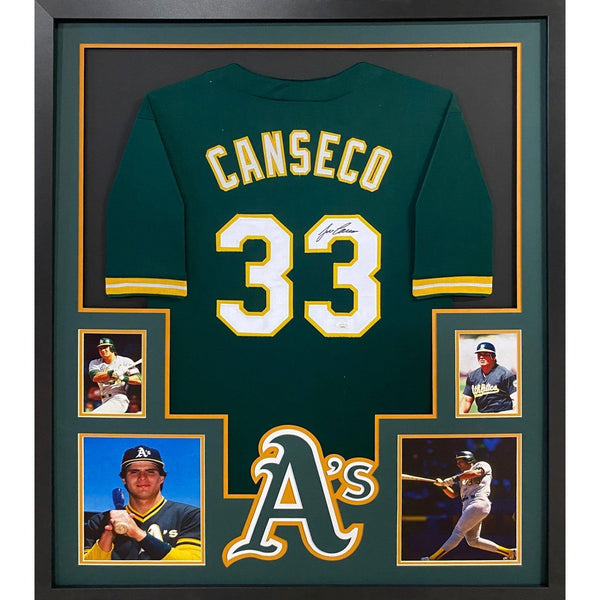 Jose Canseco Autographed Signed Framed Oakland Athletics Jersey JSA