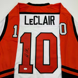 Autographed/Signed John LeClair Philadelphia White Hockey Jersey JSA COA