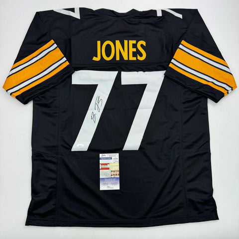 Autographed/Signed Broderick Jones Pittsburgh Black Football Jersey JSA COA