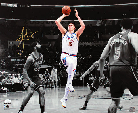 Nuggets Nikola Jokic Authentic Signed 16x20 Horizontal Spotlight Photo JSA