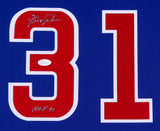 Ferguson Jenkins Signed Cubs 35x43 Custom Framed Jersey Inscribed "HOF 91" (JSA)