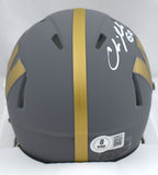 Chris Samuels Autographed Commanders Slate Speed Mini Helmet - Beckett W Holo