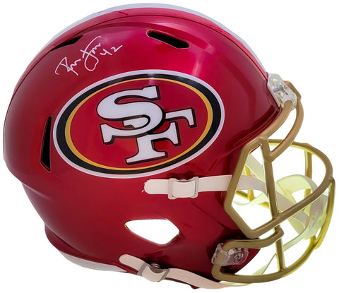 RONNIE LOTT AUTOGRAPHED 49ERS FLASH RED FULL SIZE SPEED HELMET BECKETT 208225